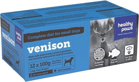 Healthy Paws - Venaison pour petit chien complet 12x100gr