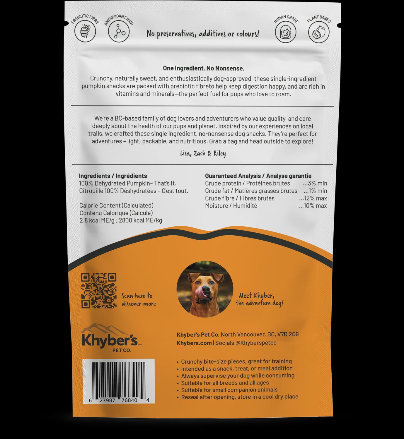Khyber’s- Juste gâterie ingrédients unique