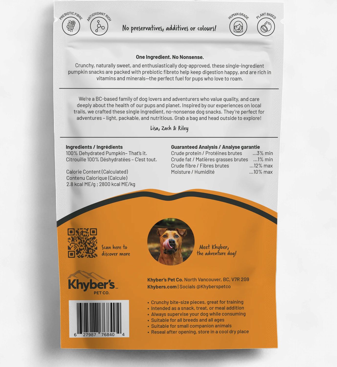 Khyber’s- Juste gâterie ingrédients unique