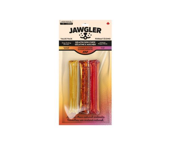 Jawgler - Gâterie de Gélatine à Mâcher - Saveurs assorties, paquet de 3