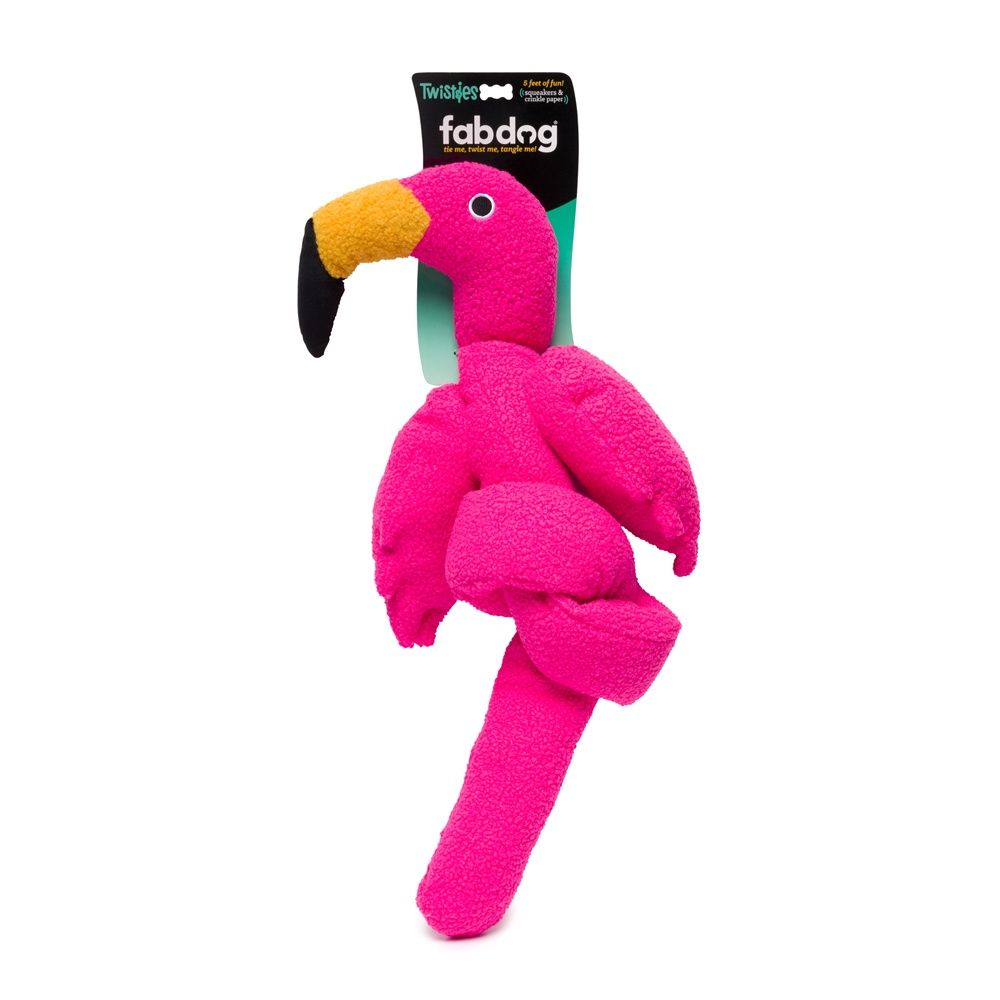 Fabdog - Peluche Twisty, Forme: Flamant rose