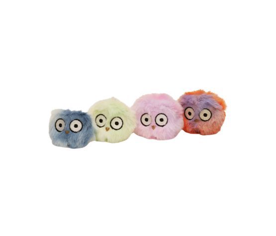 Büd'z -Balles Hibou Colorées pour chat, Remplie D'herbe à Chat 5cm