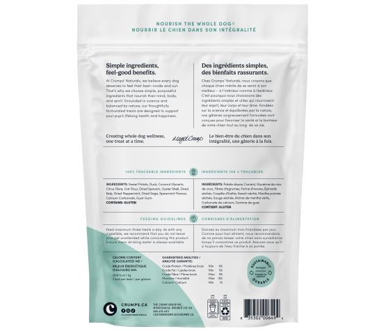 Crumps' -Naturals Gâteries Pour Chien, Bouchées Fraîches, Menthe Verte 207g