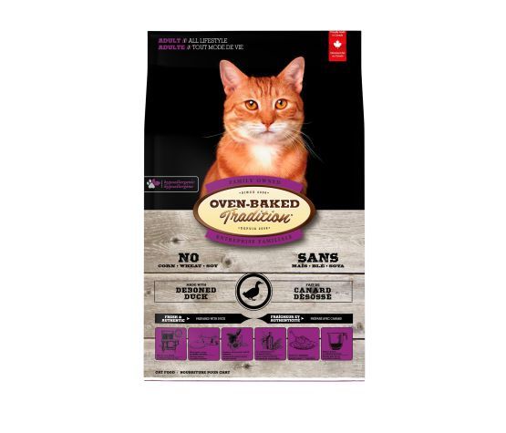 Oven-Baked Tradition - Nourriture pour chat adulte avec grains au canard, taille: 4.5lbs