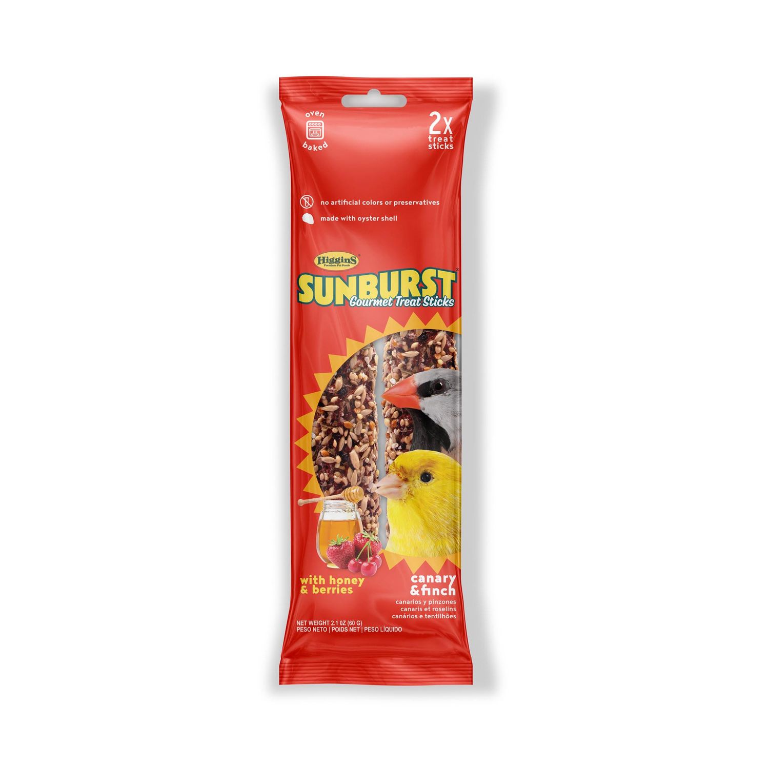 Sunburst - Bâtonnet de gâterie pour oiseau, Canari et Pinson, Fruit &amp; Pissenlit