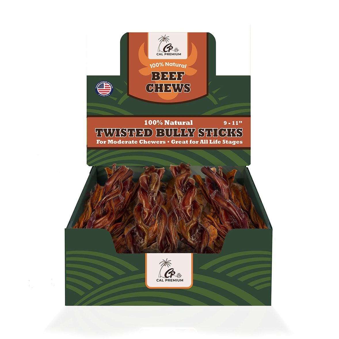 Cal Premium - Bully Stick twist, taille: 9-11 pouces
