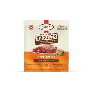 Primal - Nourriture Crue en forme de croquette, 3Lbs, ingrédients: Boeuf