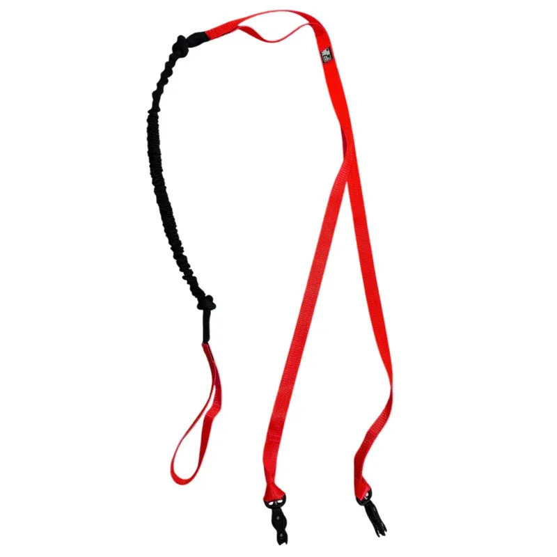 Le Chien Blanc - Laisse Bungee BST (Bikejoring, Skijoring, Trekking) Double, couleur: rouge
