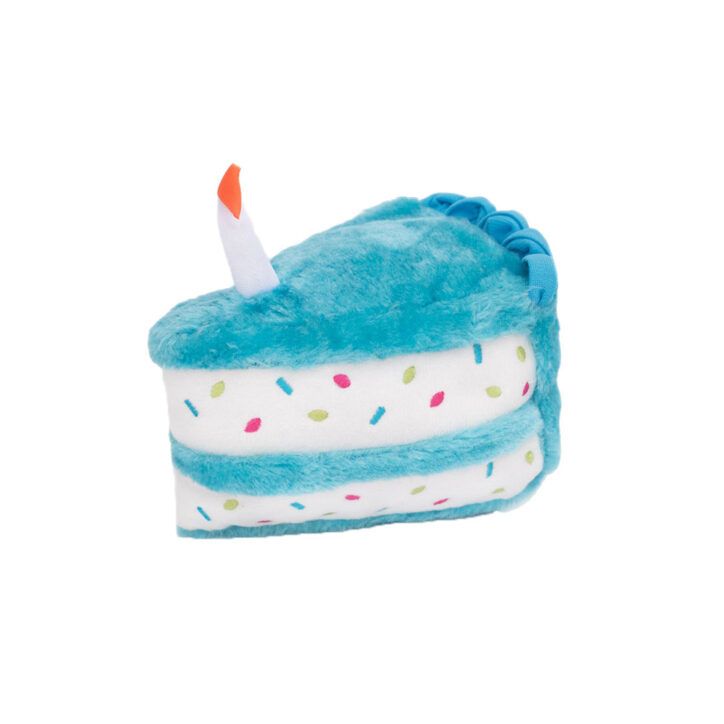 Zippy Paws-Peluche gâteau d’anniversaire/Cupcake, Forme: Gâteau, couleur: Bleu