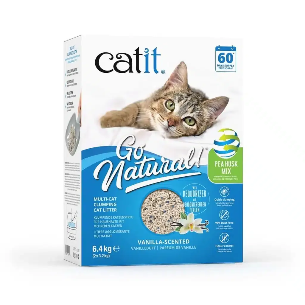 Catit - Litière agglomérante à base de cosses de pois pour chat