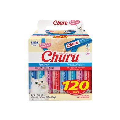 Inaba Churu - Boîte de gâteries à léchers éconoique, Thon Variété, format: 120 tubes