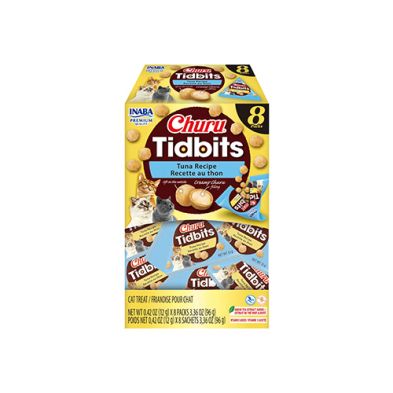 Inaba - Churu  Tidbits, gâterie en centre crèmeux 3.36oz, format: Boîte de 8 (96g), types: Thon