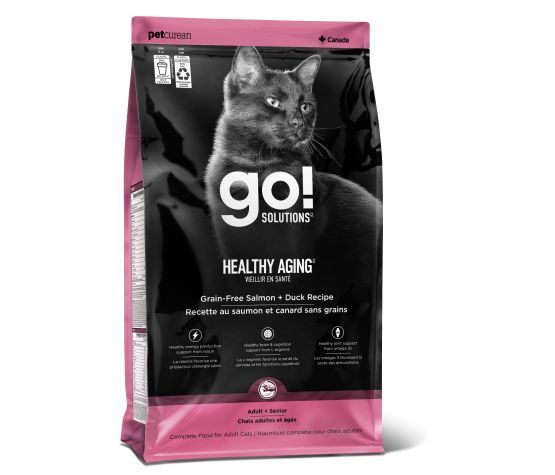Go! -Vieillir en santé pour chat saumon et canard 8 Lbs