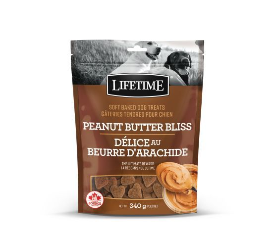 Lifetime -Gâteries tendres pour chien 340gr, saveur: Arachide