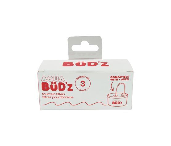 Bud'z - lot de trois filtres pour Fontaine Aquabüdz