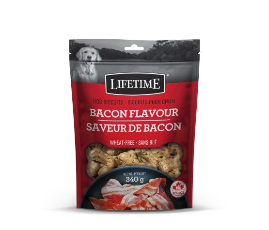 Lifetime -Biscuits pour chien 340gr, saveur: Bacon