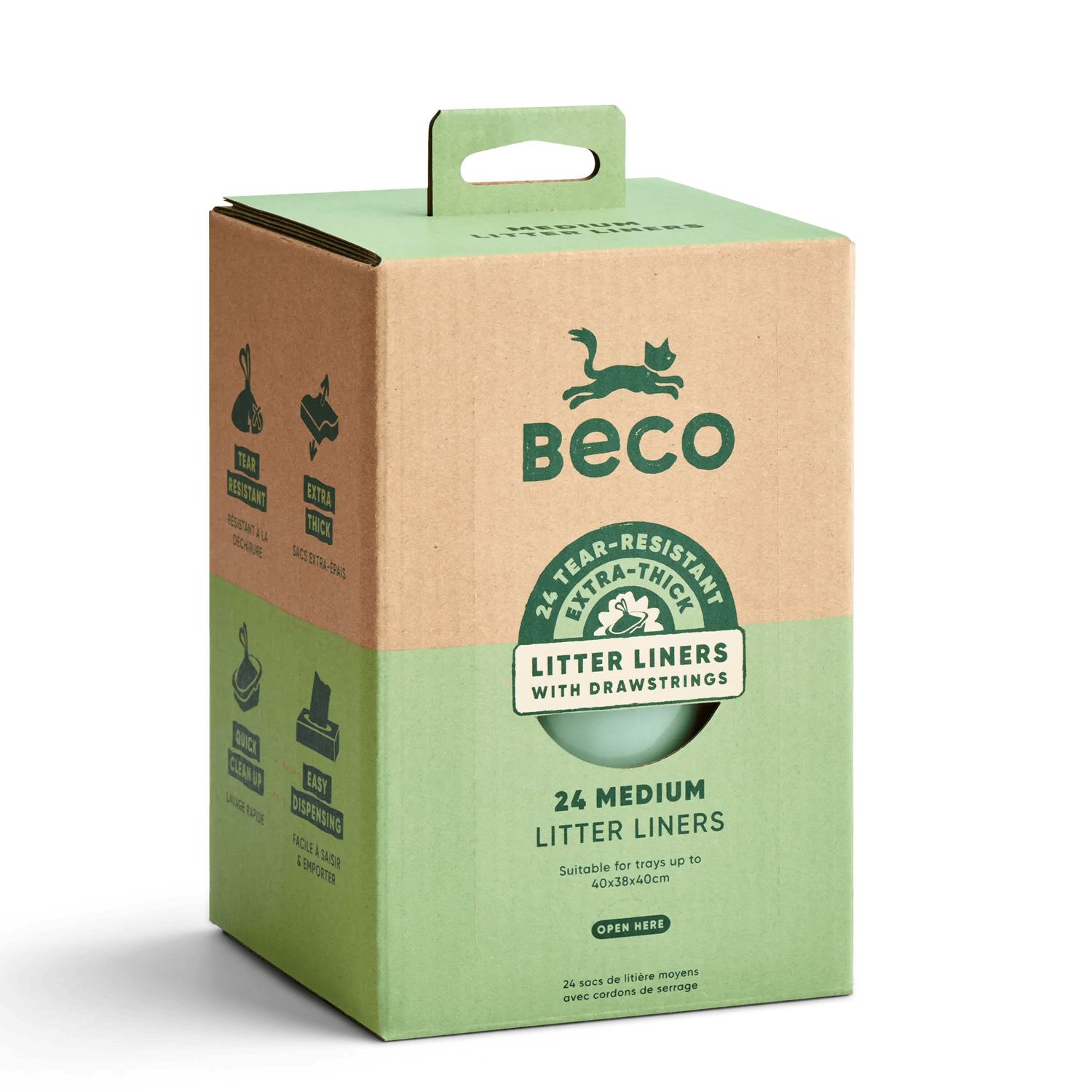 Beco - Sac extra épais pour bac à litière, taille: Grand