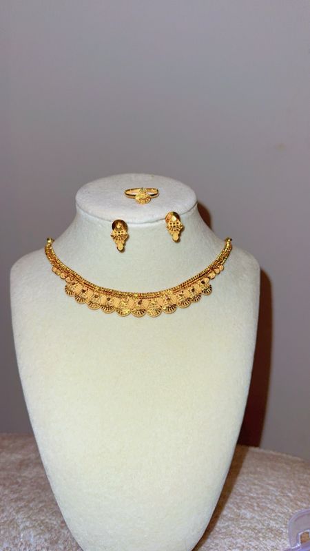 Aisha Premium Gold Plated Necklace Set