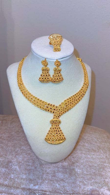 Fatou Premium Gold Plated Necklace Set