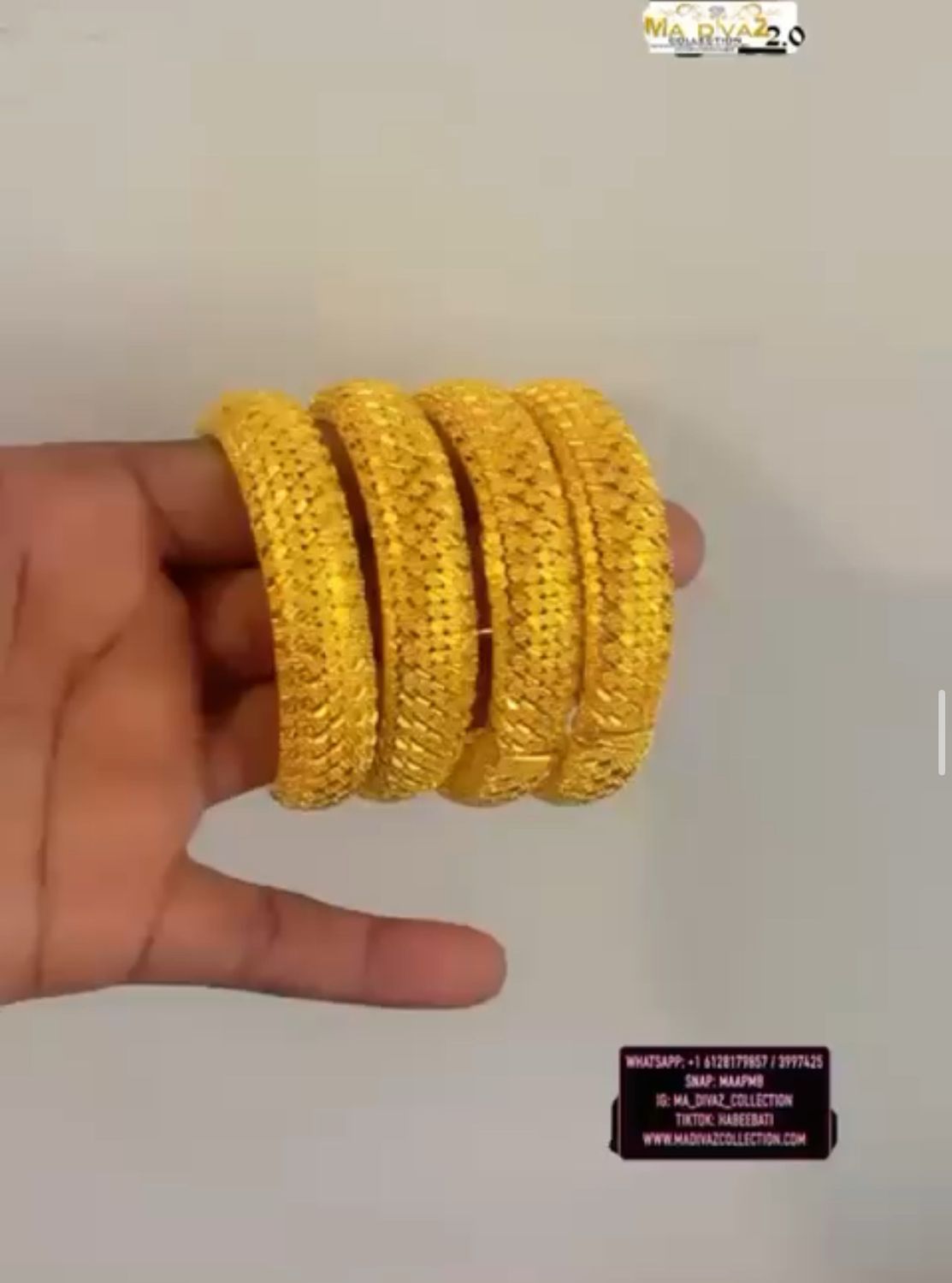 4 PC Gold Plated Bangle Set