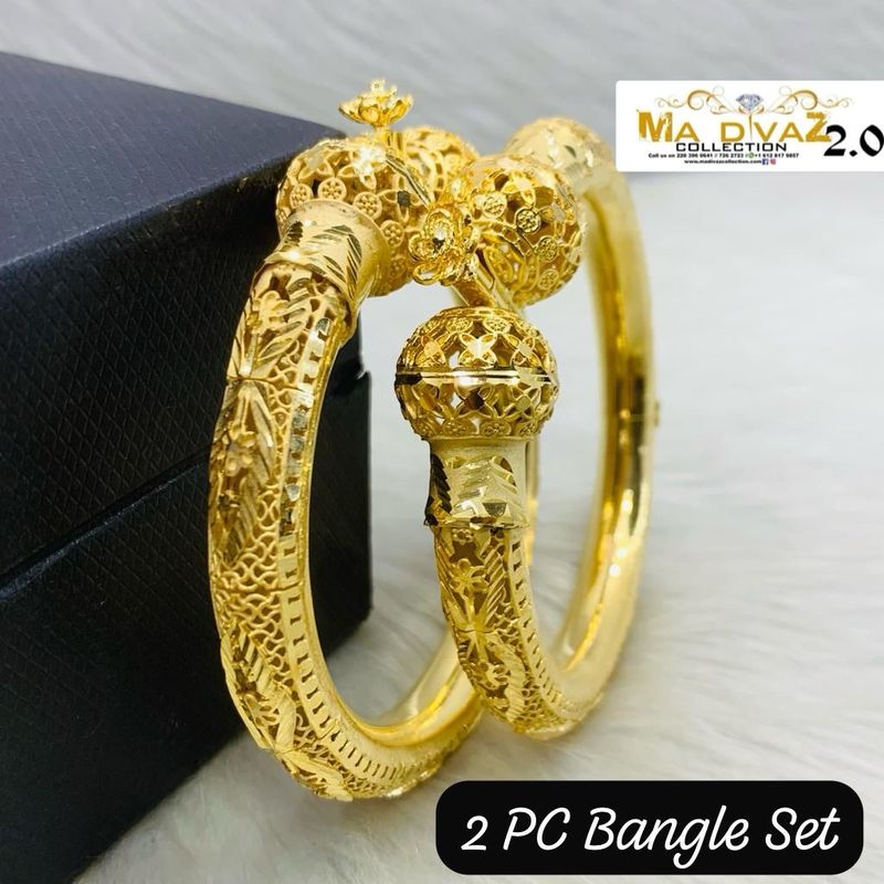 Adama 2pc Premium Gold Plated Bangle Set