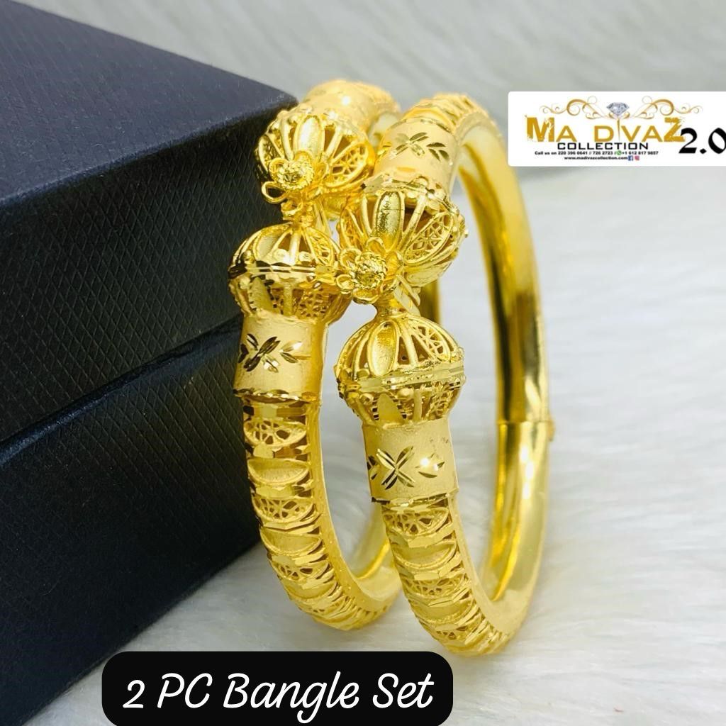 Neneh 2pc Premium Gold Plated Bangle Set