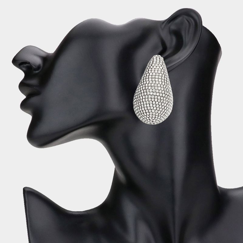 Rhinestone Oversized Teardrop Earrings