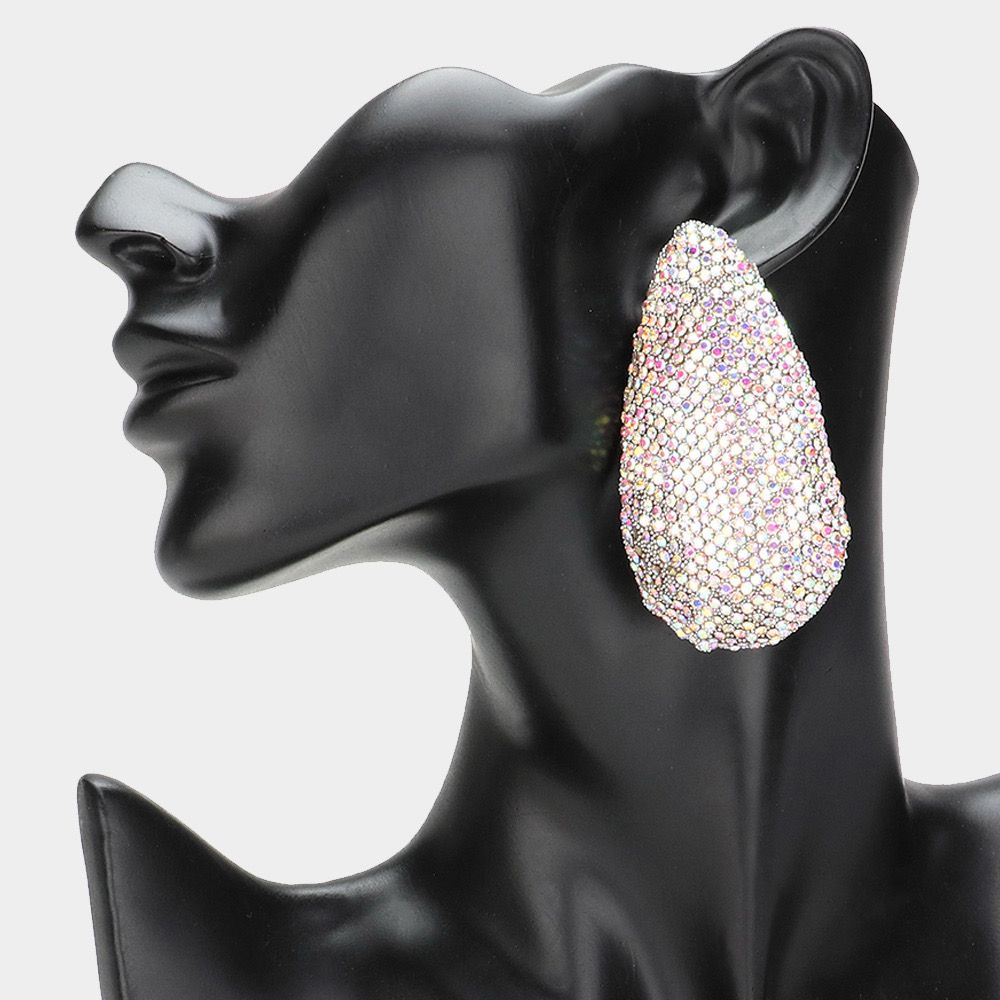 Oversized Teardrop Evening Earrings