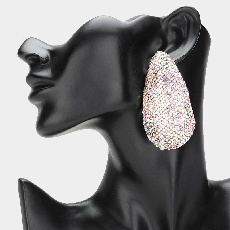 Oversized Teardrop Evening Earrings