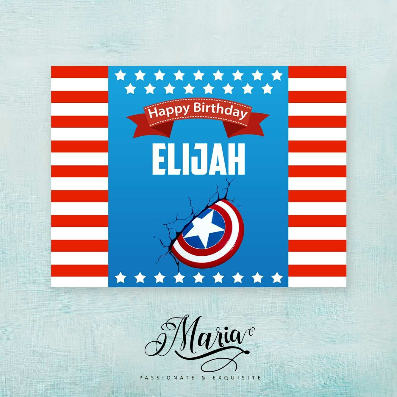 C A P T A I N  AMERICA  Birthday Banner