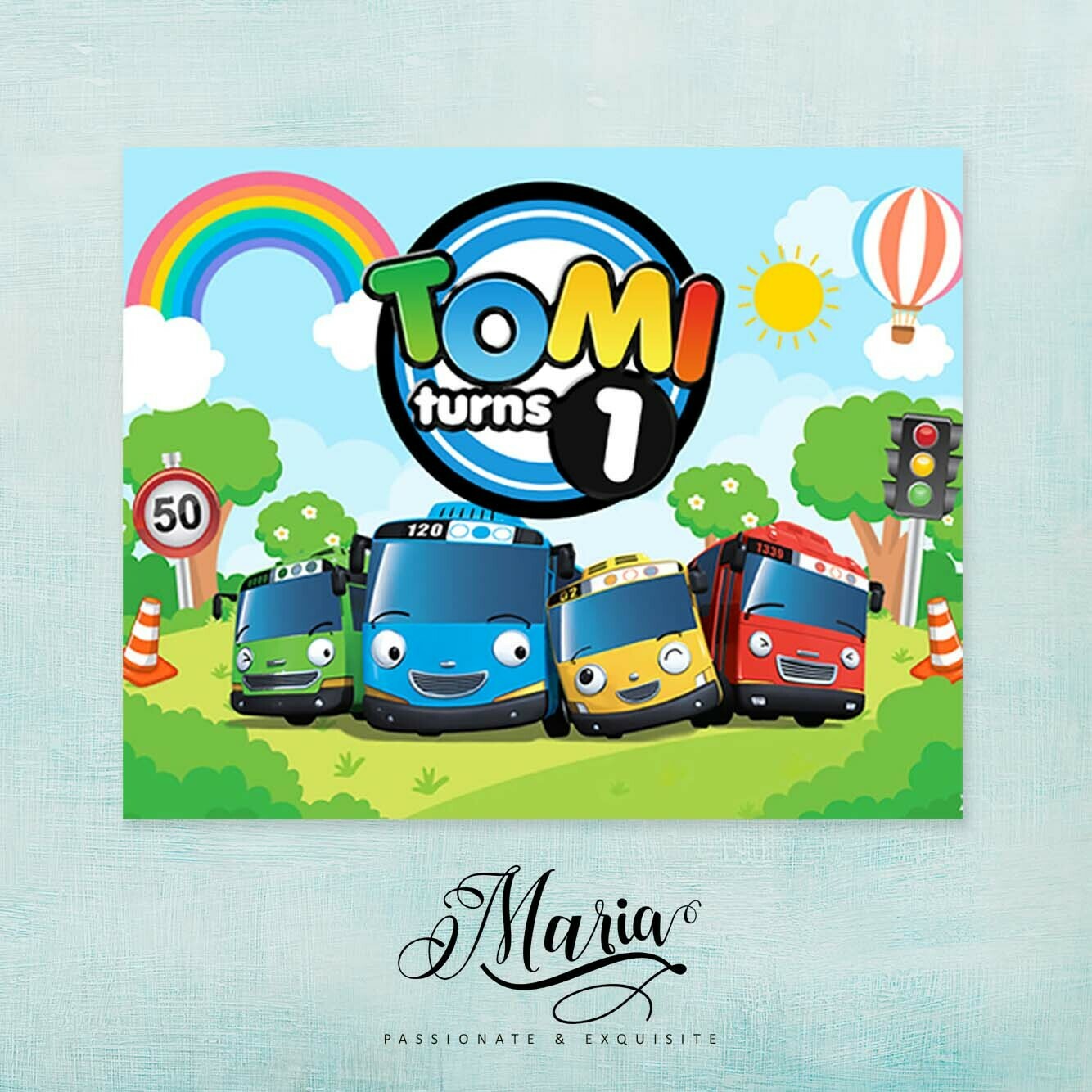 T A Y O The Little Bus Birthday Banner