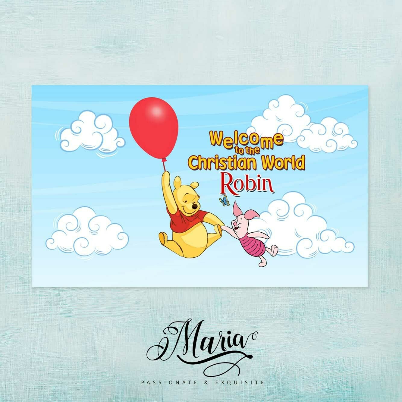 W I N N I E  T H E  P O O H Baptismal Banner