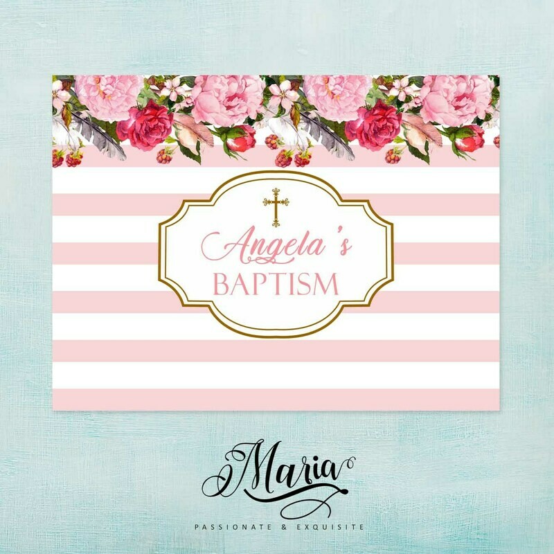 FLORAL Baptismal Banner