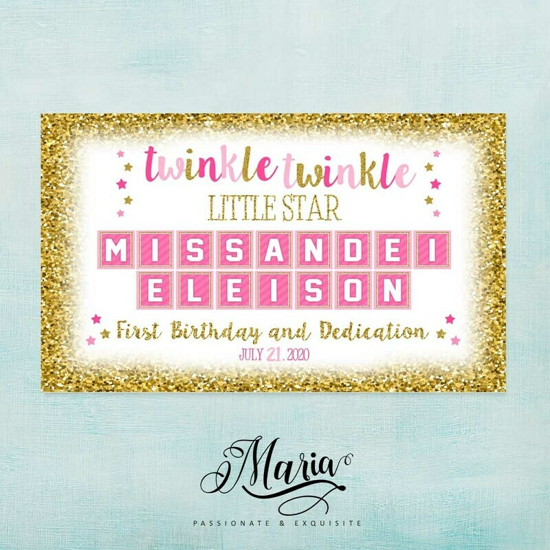 Twinkle Little Star Baptismal Banner