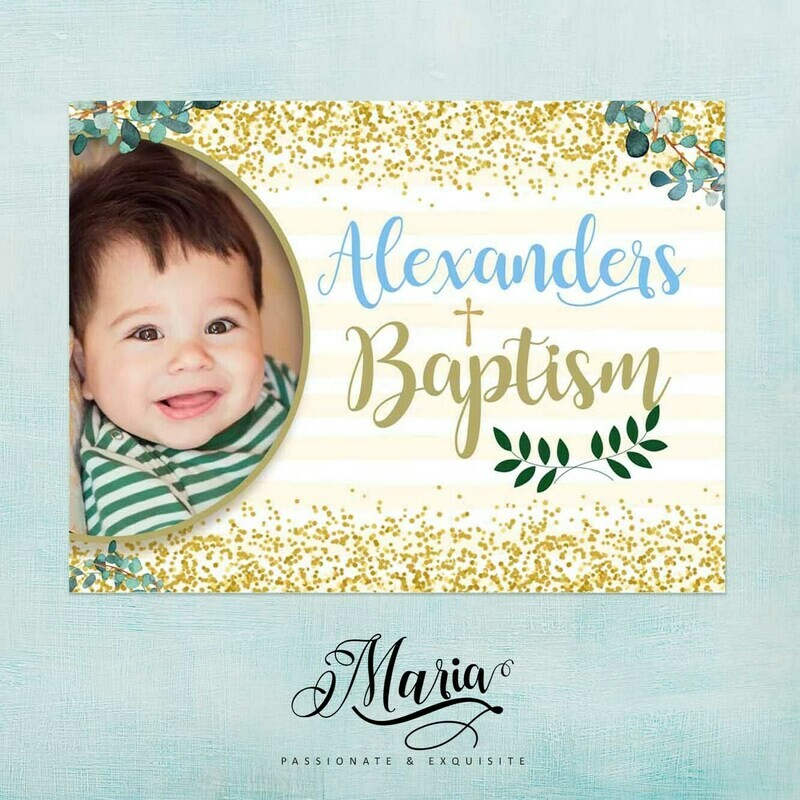 Greenery Baptismal Banner