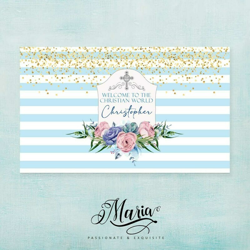 Sky Blue Baptismal Banner