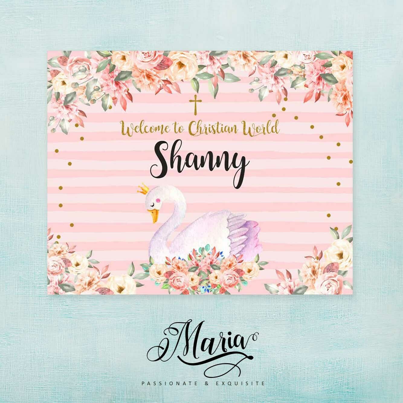 Swan Baptismal Banner