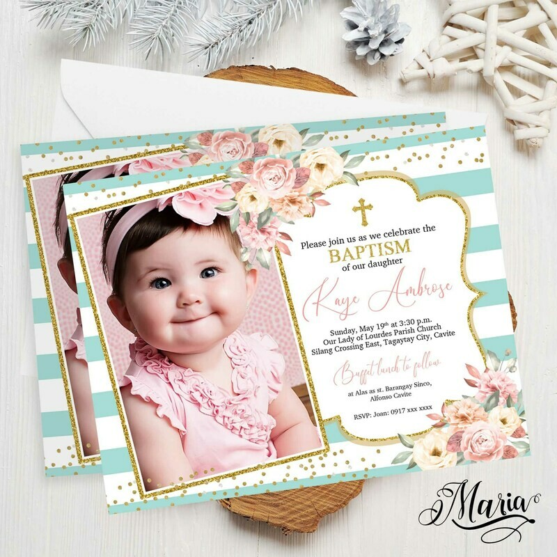 Floral Invitation Card Set of 14