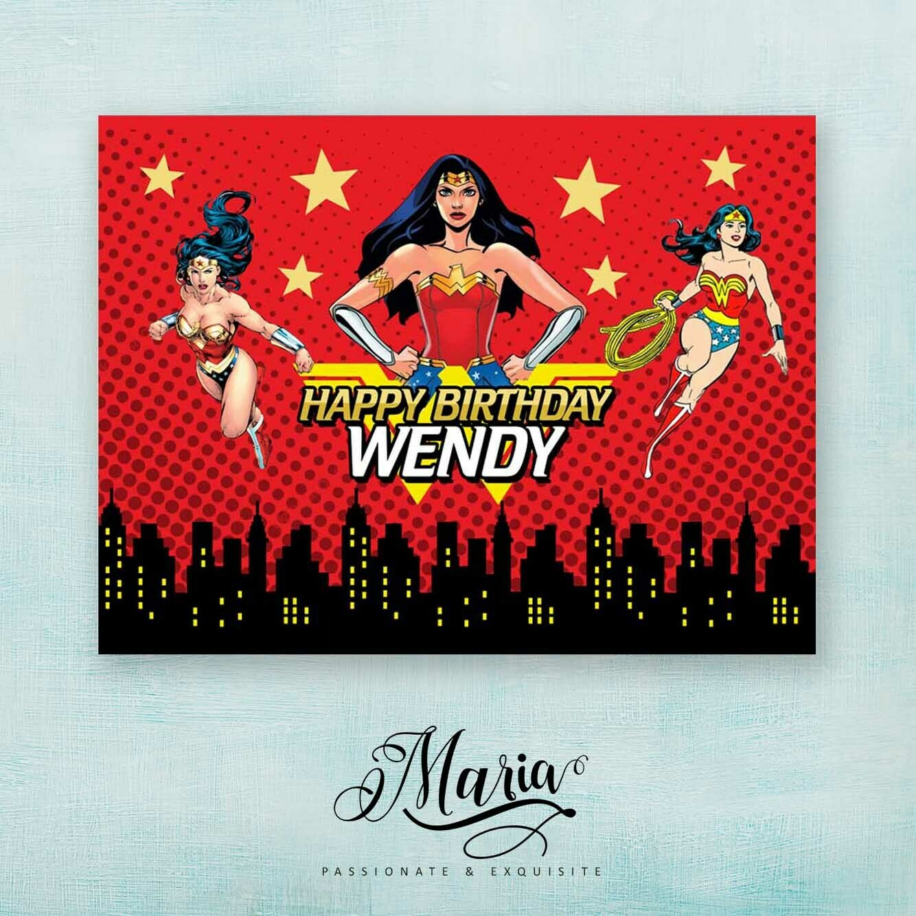 W O N D E R W O M A N  Birthday Banner