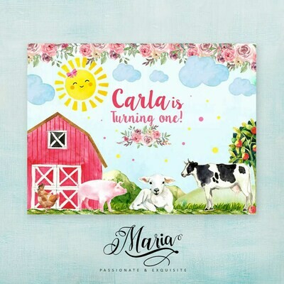 Barn Animal Birthday Banner