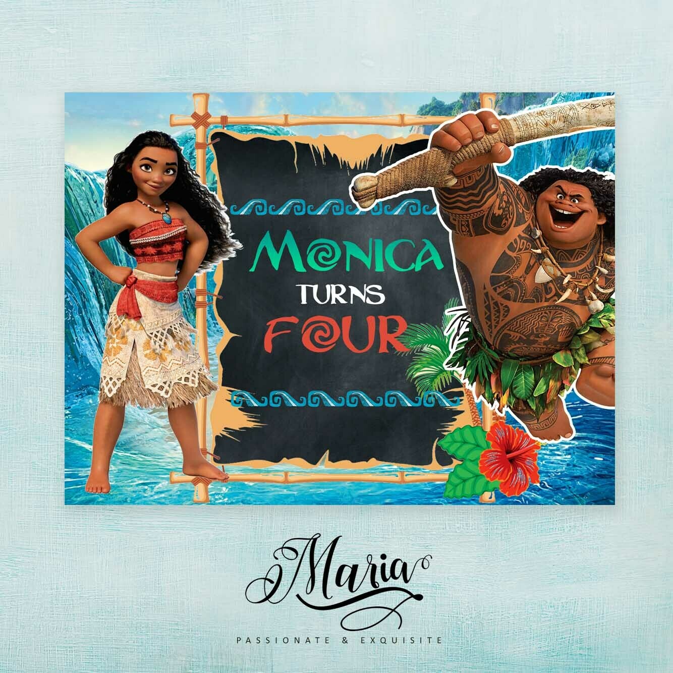 M O A N A  Birthday Banner