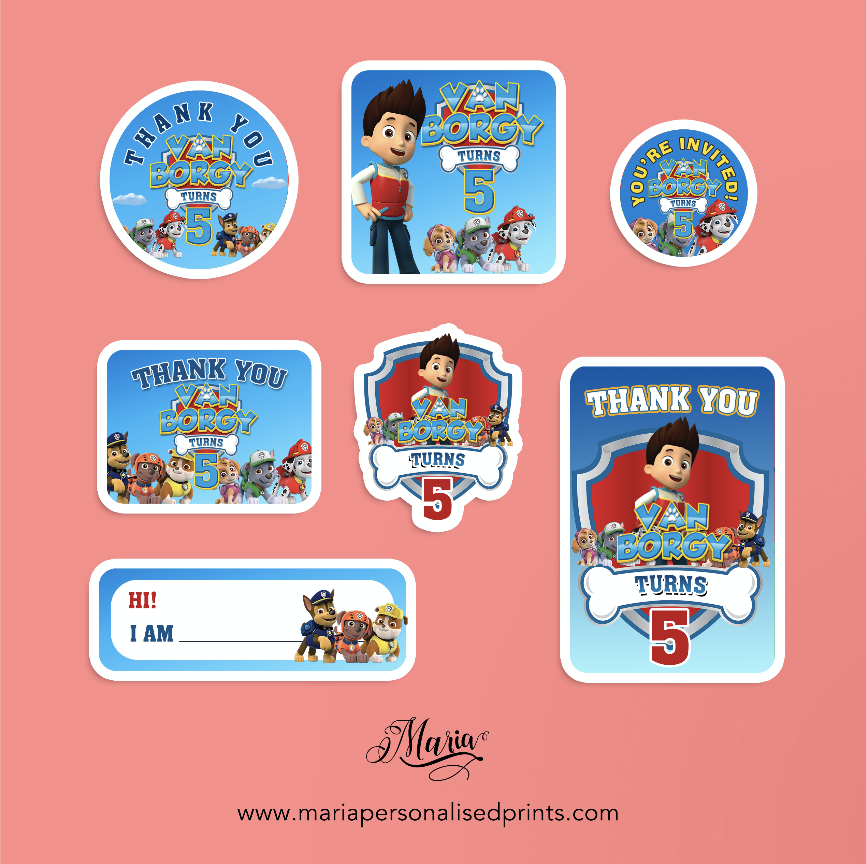 Paw Patrol Personalised Sticker