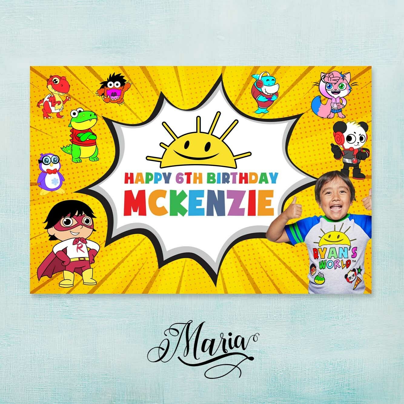 Ryan&#39;s World Birthday Banner