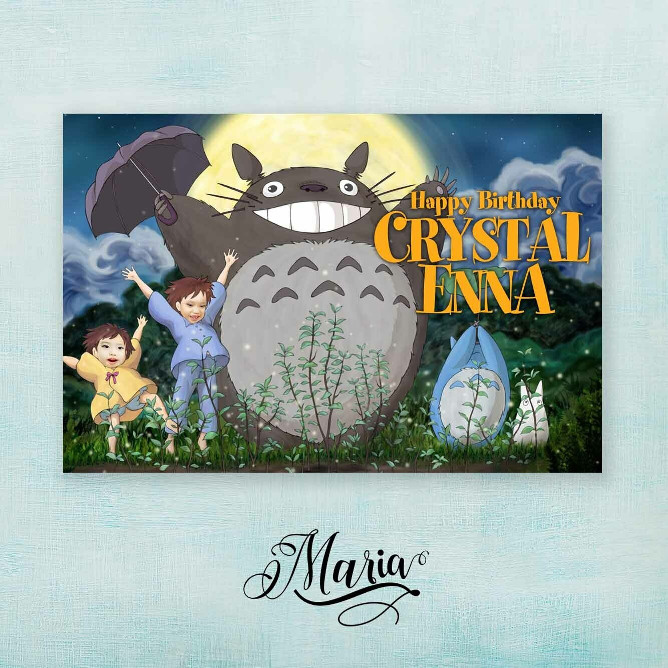 Totoro Personalized Birthday Banner