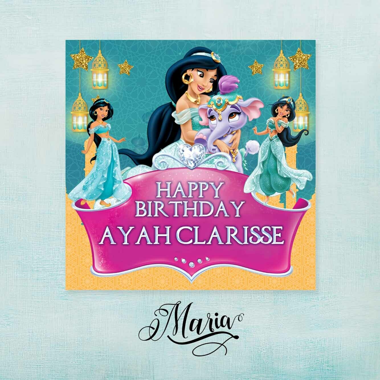 Princess Jasmine  Birthday Banner
