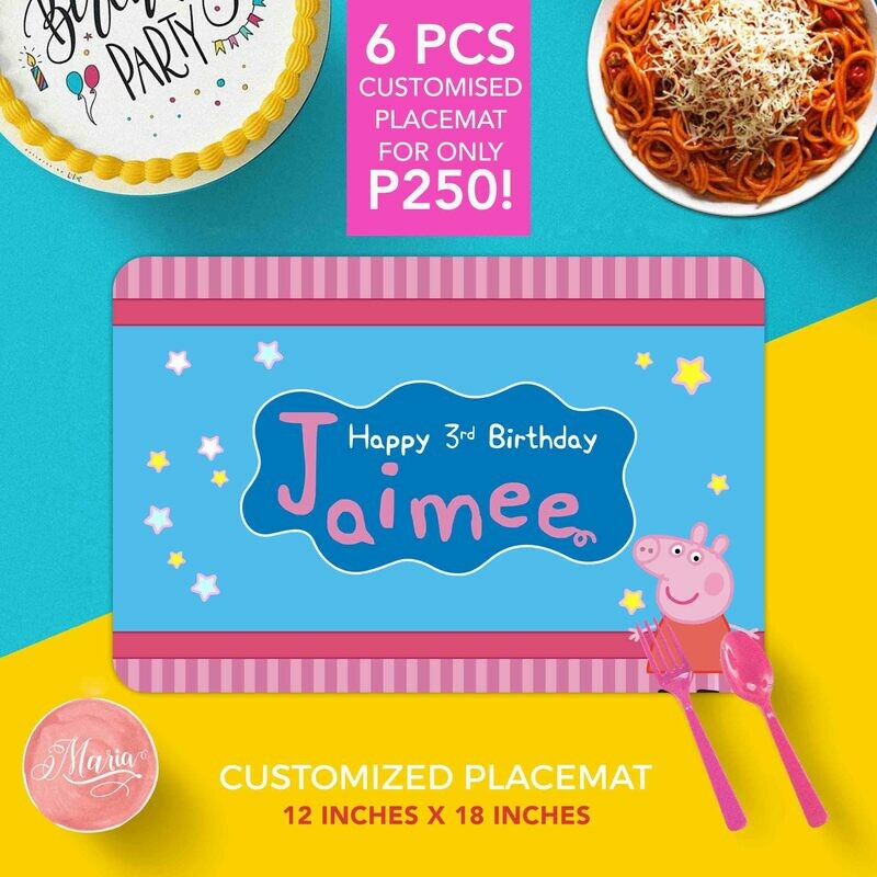 Peppa Pig Personalized Placemat