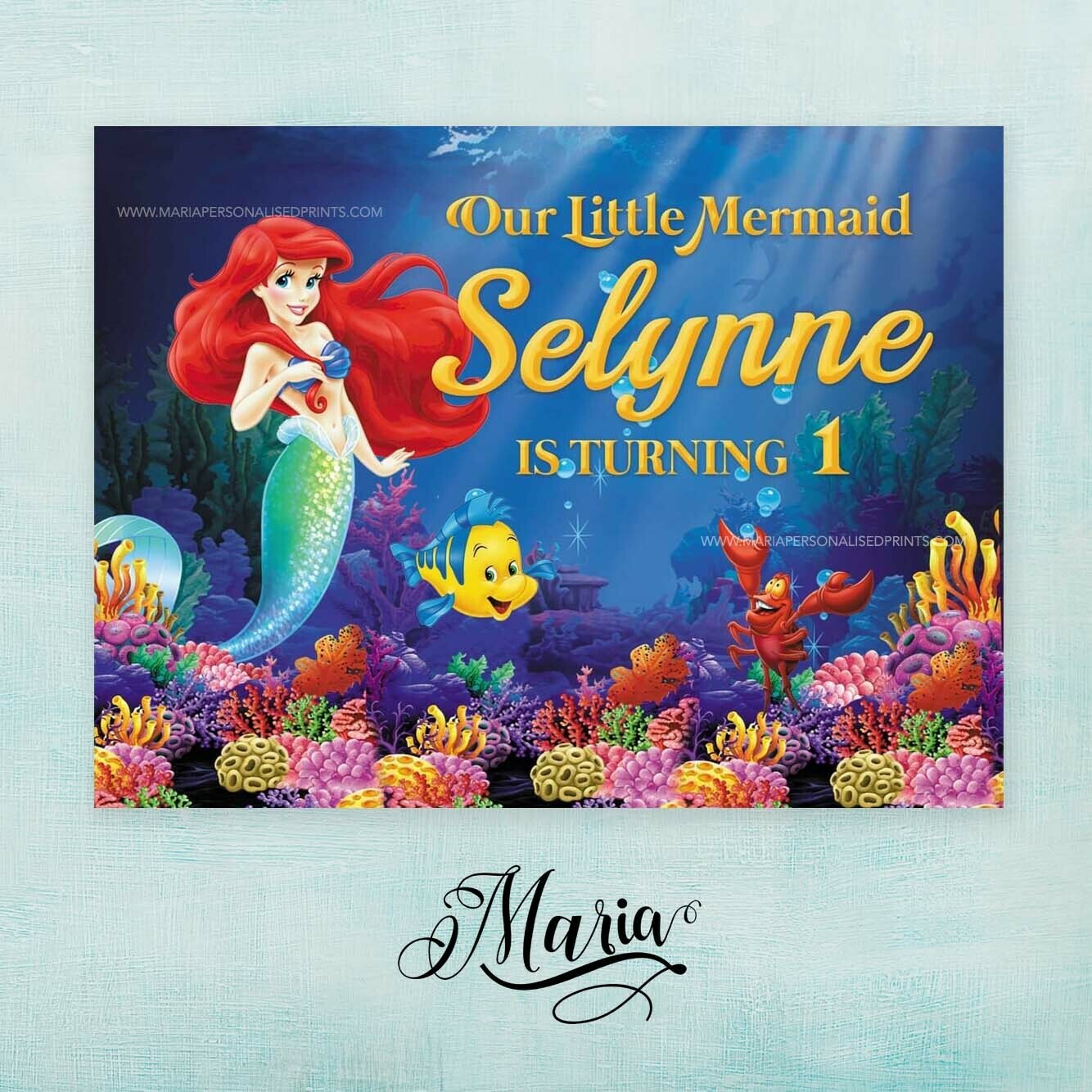 Little Mermaid Birthday Banner