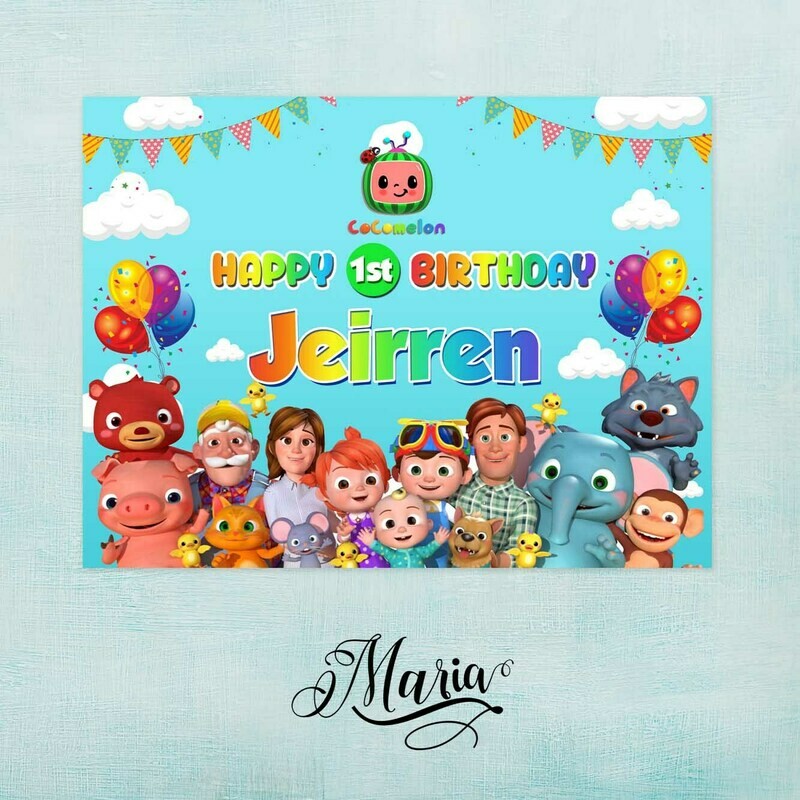 C O C O M E L O N Birthday Banner for Boys