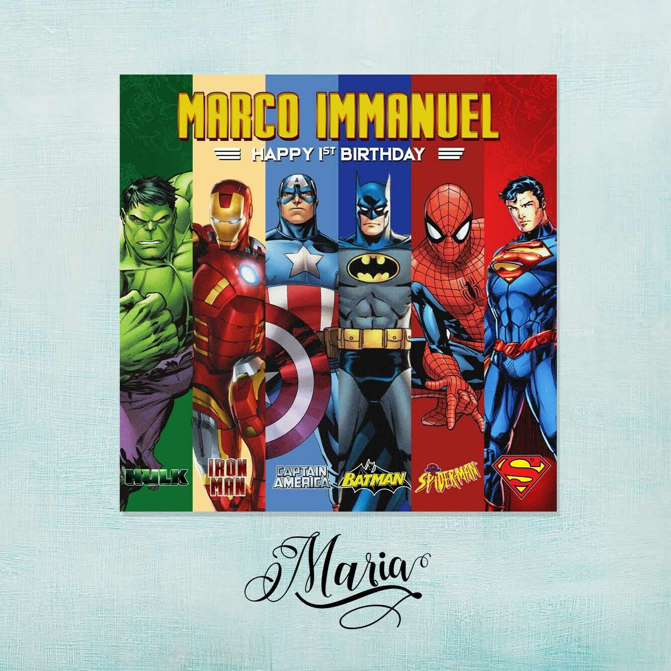 JUSTICE LEAGUE Birthday Banner