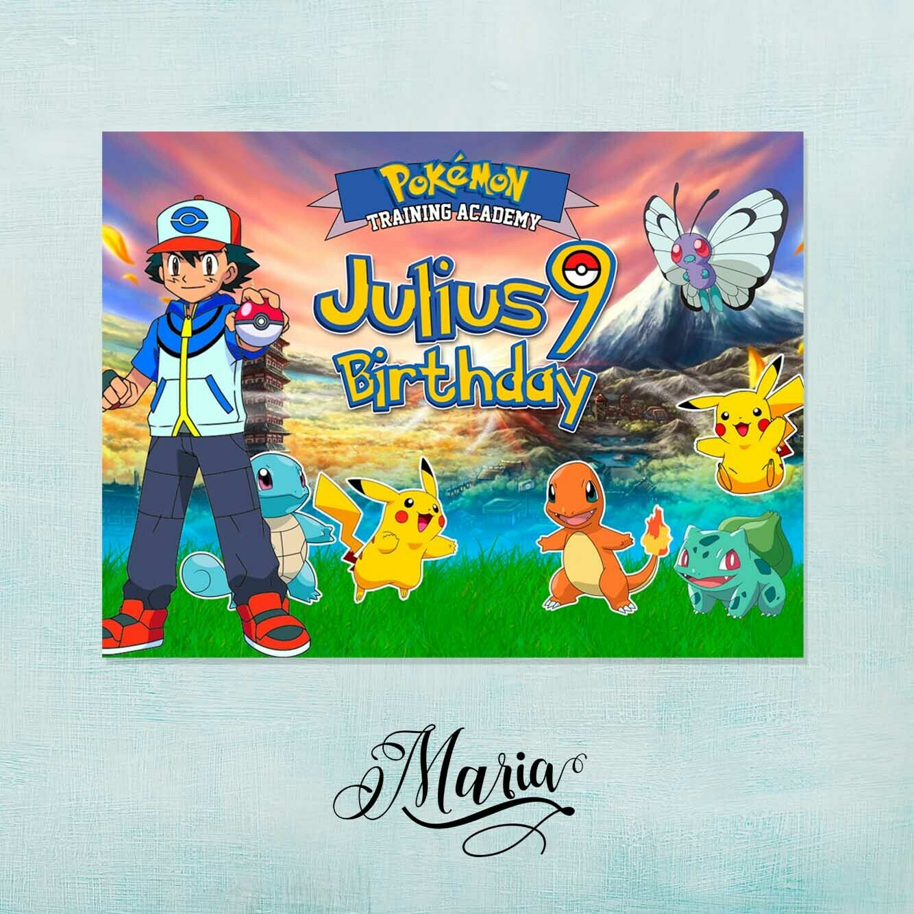 Pokemon Birthday Banner for Boys